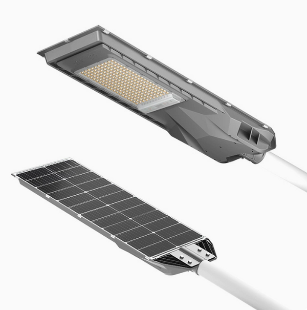 JCS03 All In One Solar Street Light 20W-100W, IP66 Waterproof Outdoor Solar Road Lamp with Philips SMD3030 LED, Bluetooth WiFi & Human Microwave Induction