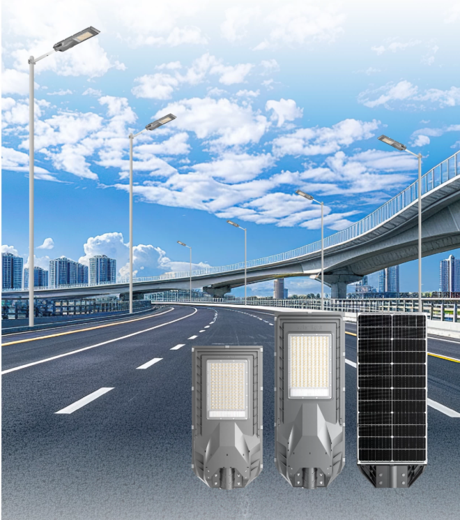 JCS03 All In One Solar Street Light 20W-100W, IP66 Waterproof Outdoor Solar Road Lamp with Philips SMD3030 LED, Bluetooth WiFi & Human Microwave Induction Secondary image