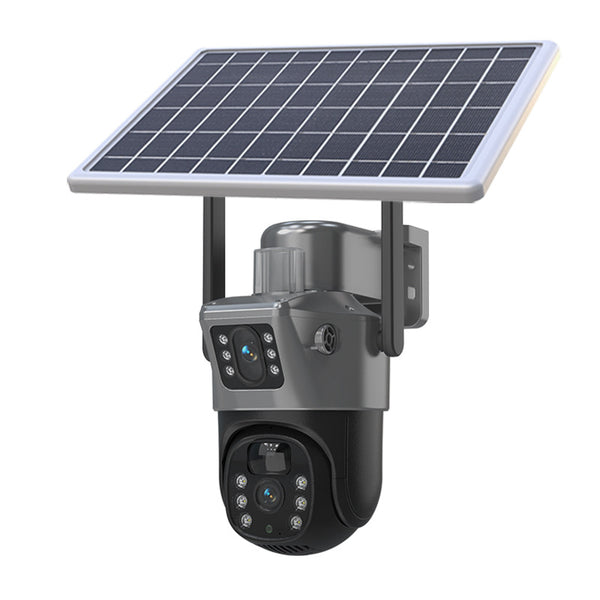 4G Dual Lens Solar PTZ Camera HD Night Vision Outdoor 360° Home Security Camera
