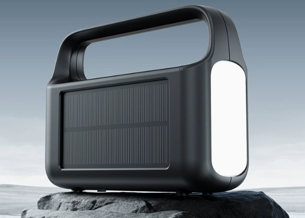 Handheld Solar Portable Power Station, Large Capacity Outdoor Solar Power Bank with LED Emergency Light & Built-in Fast Charging Cables Secondary image