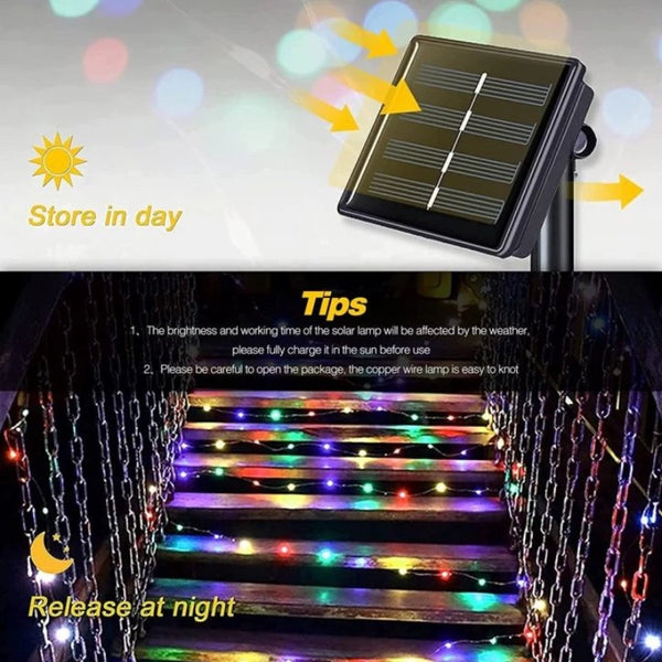 Solar String Lights Copper Wire String Lights Garden Light Outdoor Waterproof Christmas Decoration