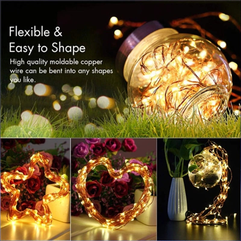 Solar String Lights Copper Wire String Lights Garden Light Outdoor Waterproof Christmas Decoration
