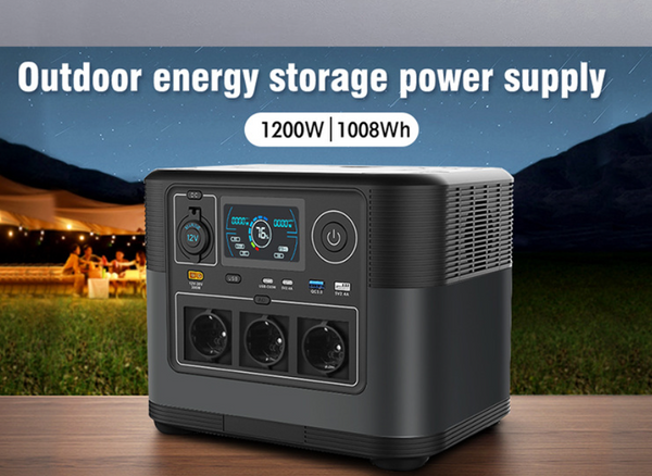 1200W M9 Portable Power Station LiFePO4 Solar Generator MPPT 110V-220V AC Output LCD Emergency Backup Power For Camping RV Home