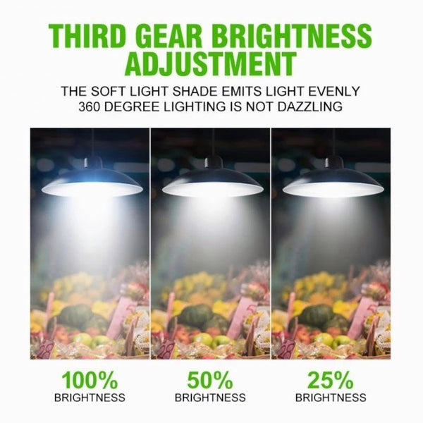 Solar Pendant Light With Remote Control Outdoor Waterproof LED Hanging Lamp 2 Head Ceiling Light