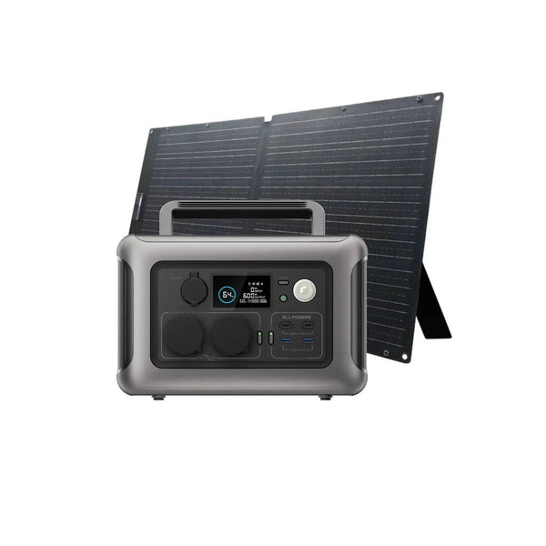 ALLPOWERS Solar Generator Kit 600W (R600 + SOLAX SE100 100W Solar Panel)