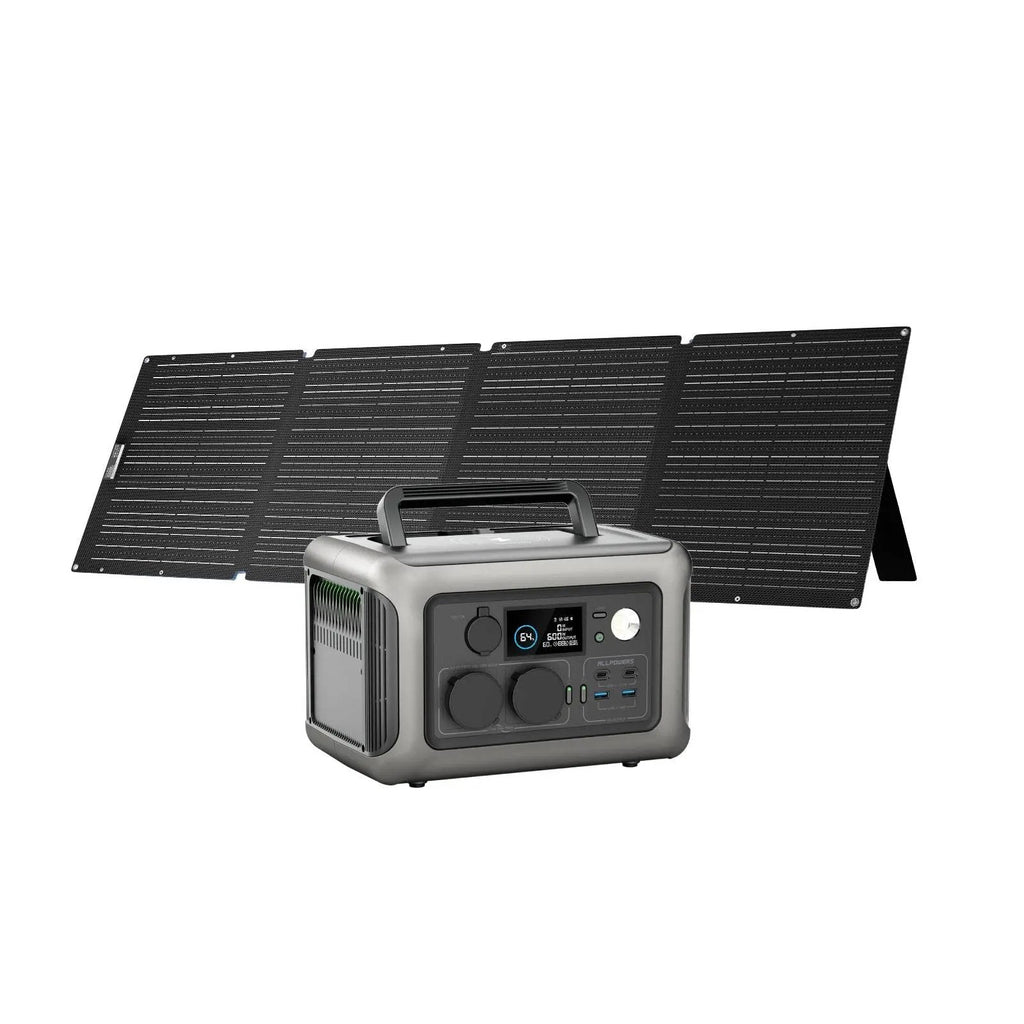 ALLPOWERS Solar Generator Kit 600W (R600 + SOLAX SE200 200W Solar Panel)