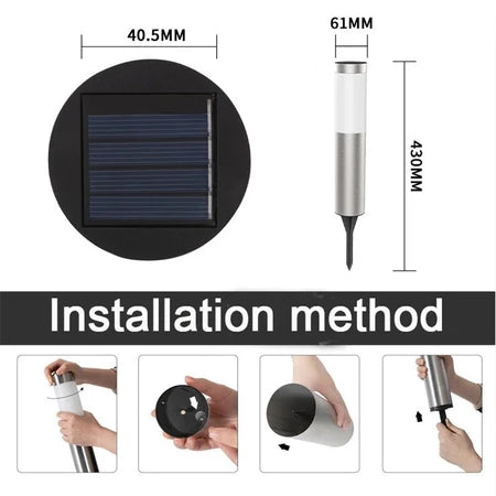 LED Solar Garden Light lP65 Outdoor Waterproof Pathway Landscape for Pathway Yard Lawn Lamp