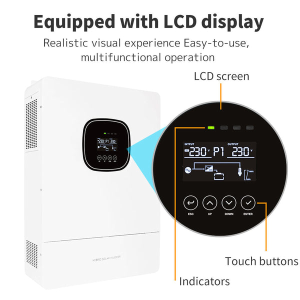 24v 48v Dc to 220v-240v Ac Single Phase Frequency Inverter Solar Inverter Price 3.6kw 5kw Hybrid Inverter for Home